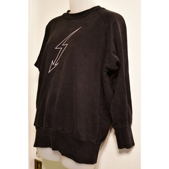 Authentic Givenchy World Tour Lightening Bolt Distressed Sweater Pullover Black - Picture 4 of 12